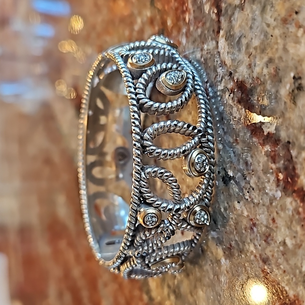 Brighton Rope Loop Design Magnetic Hinged Bangle Cuff Bracelet